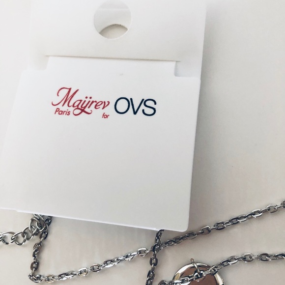 Long Silver Sparkling Disc Necklace - Picture 7 of 7